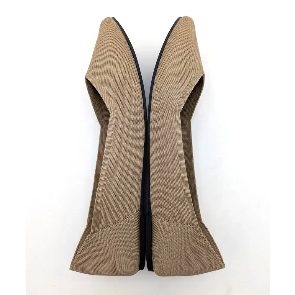 Mia Kerri Pointed Toe Ballet Flat Shoes Women's Dark Sand Size US9.5M EU40